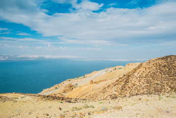 Fototapeta na wymiar Scenic view from the panorama Dead Sea in Jordan