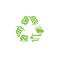 Universal recycling symbol vector icon