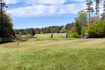 Golf players at Prince Edward Island Canada