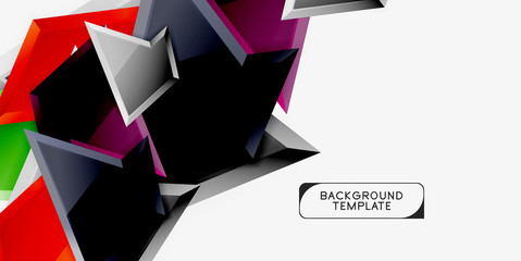 Minimal geometrical triangles with 3d effect abstract background template