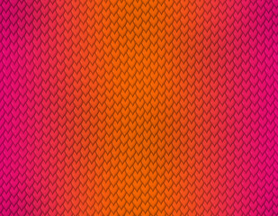 Magenta and orange gradient snake skin pattern, short sharp scale