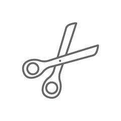 Scissors outline icon. Scissors for cut line, sign  vector. 