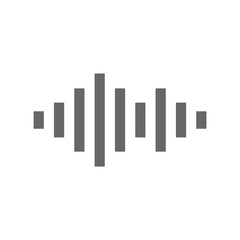 Grey Sound wave icon, vector.  Audio sound wave, flat style icon.