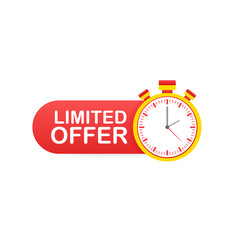 Fototapeta na wymiar Limited Offer Labels. Alarm clock countdown logo. Limited time offer badge. Vector illustration.