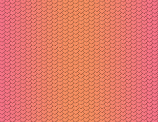 Pink and orange gradient snake skin pattern, heart shape scale