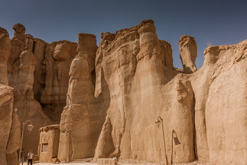 Sandstone formations around Al Khobar Caves (Jebel Qarah), Al Hofuf, Saudi Arabia
