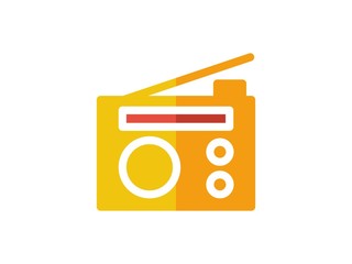 radio flat color vector icon