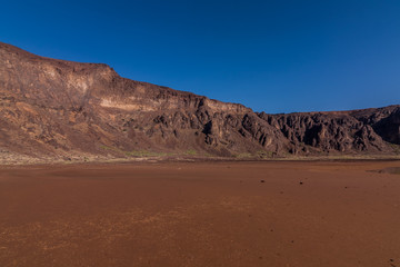 Fototapeta na wymiar A bottom of the caldera of the Al Wahbah crater, Saudi Arabia
