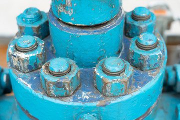 Obraz na płótnie Canvas Piping control oil and gas nut