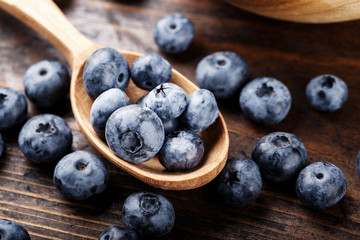 ripe blueberries closeup