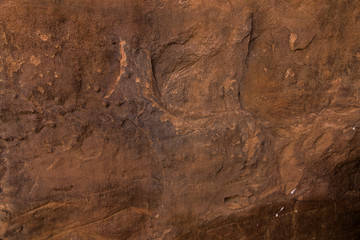 A bas-relief of a dog on the Queen Victoria Rock near Riyadh