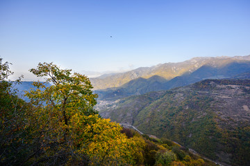 Naklejka premium Fabulous autumn landscape with mountains and forest, Armenia