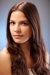 Closeup portrait of young brunette