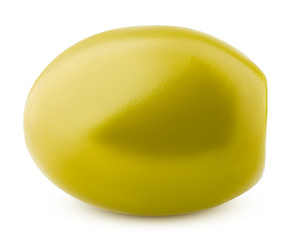 pitted olive isolated on white background, clipping path, full depth of field