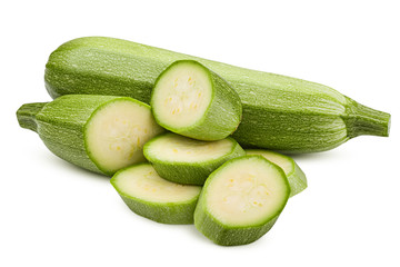 zucchini isolated on white background, clipping path, full depth of field