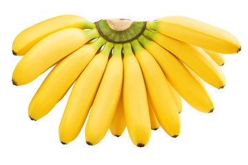 bunch of bananas isolated on white background, clipping path, full depth of field