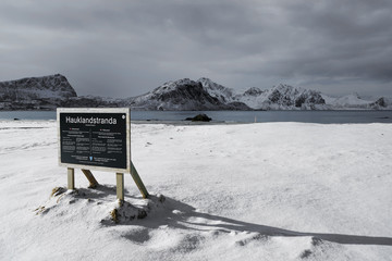 Haukland Beach in Lofoten Archipelago, Norway, Europe