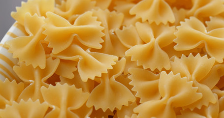 Dry uncooked farfalle