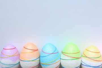 easter eggs on white background