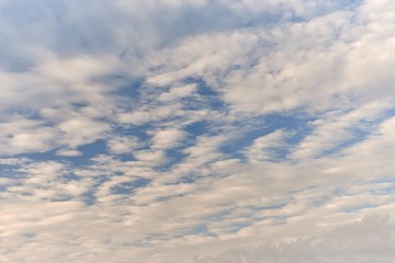 Beautiful sunset sky above clouds with dramatic light