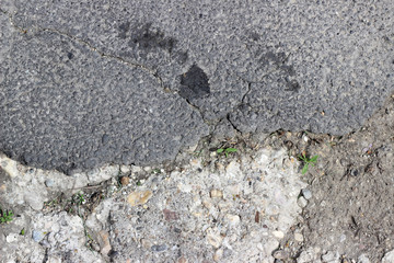 Asphalt cracks fracture surface texture detail