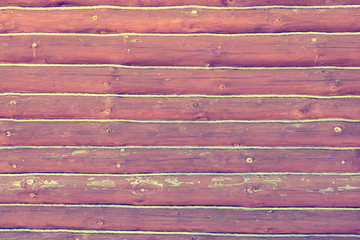 Log Cabin Or Barn Unpainted Debarked Wall Textured Horizontal Background With Copy Space. Toned.