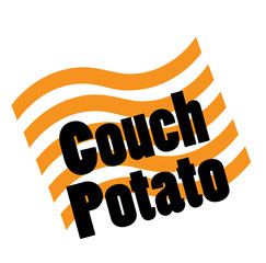 couch potato stamp on white
