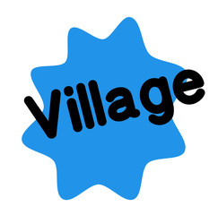 village stamp on white