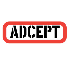 adcept stamp on white