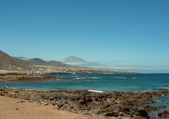 far view over the coast from tenerife