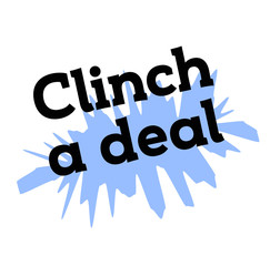 clinch a deal stamp on white