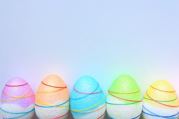 easter eggs on white background