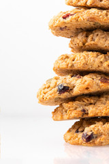 stack of cookies on white background