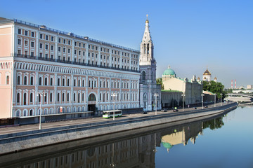 Wiev of the Moskva River and Sofiyskaya Embankment. Moscow, Russia