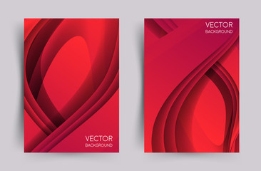 Red color geometric background. Dynamic shapes composition