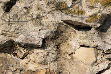 old rough stone wall background