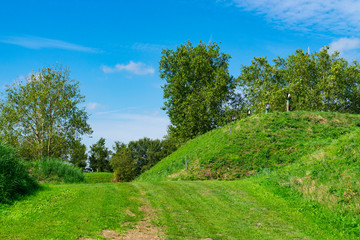 Fototapeta na wymiar green landscape near Fort Altena, Werkendam, The Netherlands