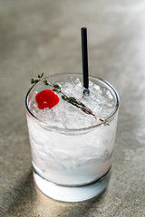 tasty alcoholic old fashioned cocktail in the bar