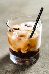 tasty alcoholic old fashioned cocktail in the bar