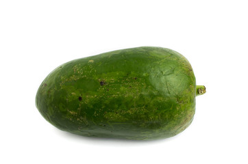 green papaya isolated on a white background.
