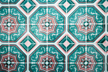 Traditional ornate portuguese decorative tiles 