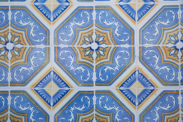 Traditional ornate portuguese decorative tiles 