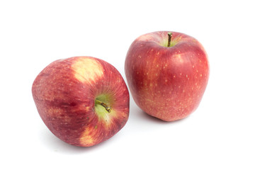 red apples isolated on a white background.