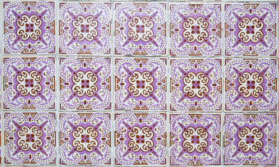 Traditional ornate portuguese decorative tiles 