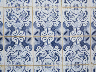 Traditional ornate portuguese decorative tiles 