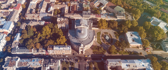 Odessa Opera and Ballet Theater, Ukraine. Aerial view