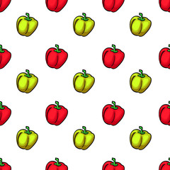 seamless pattern with bell peppers