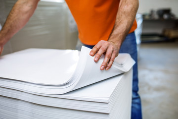 Man working in printing factory