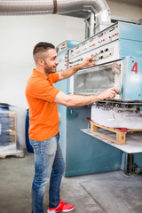 Man working in printing factory