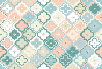 Moroccan Quatrefoil Seamless Pattern Mosaic Ogee Vector
